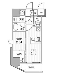 SYFORME木場 SYFORME木場(1DK/9階)の間取り写真