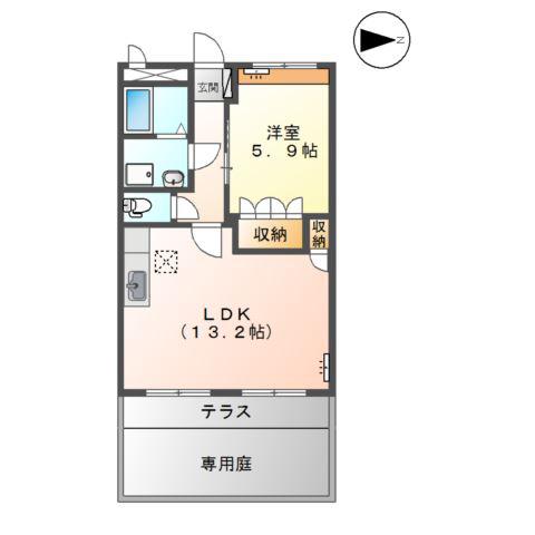 フォレスト・ヴィラ(1LDK/1階)の間取り写真
