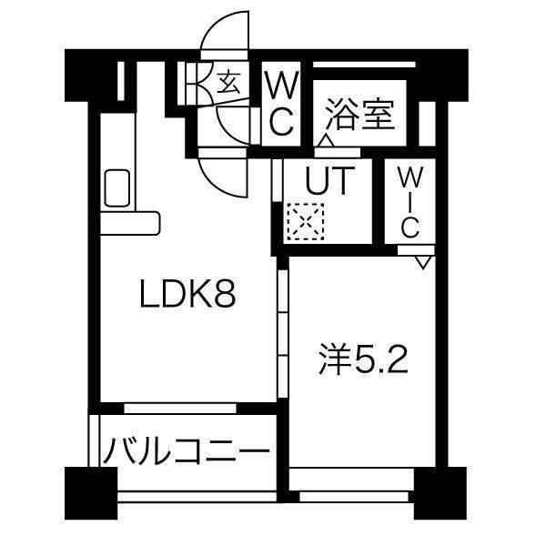 クラッセ大通東(1LDK/5階)の間取り写真