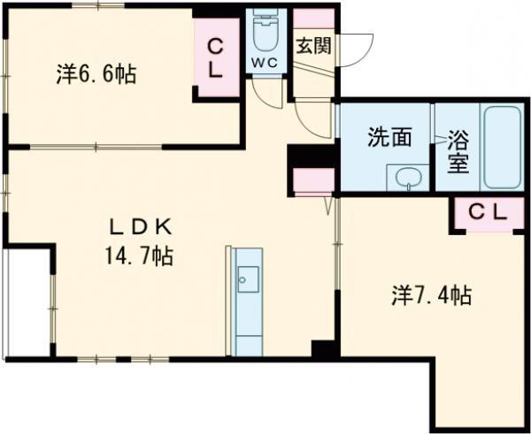  ブルーヒルト(1LDK/3階)の間取り写真
