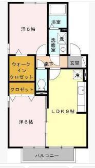 チェリーコートS B棟(2DK/2階)の間取り写真