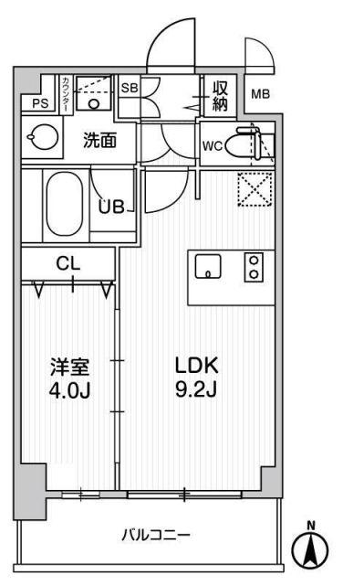ディームス東陽町II(1LDK/7階)の間取り写真