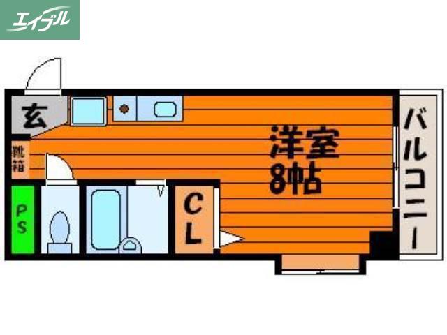 PORTAGRANDE(1K/2階)の間取り写真