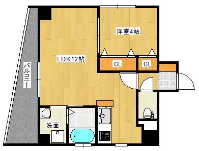 トーソク猿猴橋ビル(1LDK/5階)の間取り写真