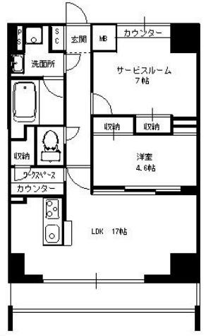 COCO TAIL(2LDK/5階)の間取り写真