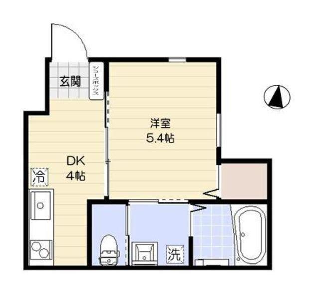フィルクローバ(1K/1階)の間取り写真