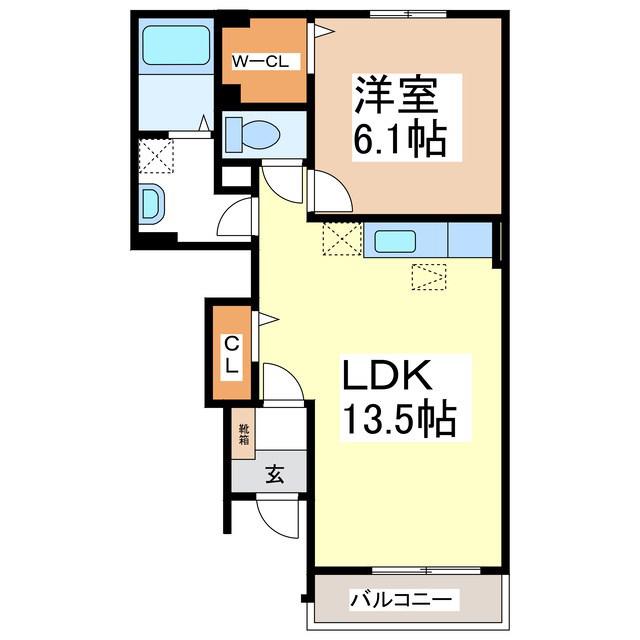 プロムナード(1LDK/1階)の間取り写真