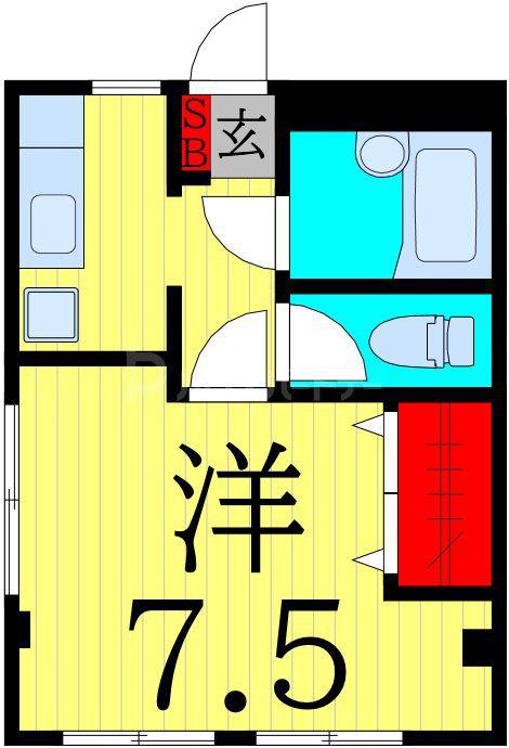 サンライトマンション(1K/2階)の間取り写真
