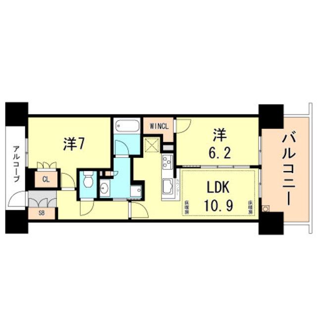 プライムメイツアスタ(2LDK/1階)の間取り写真