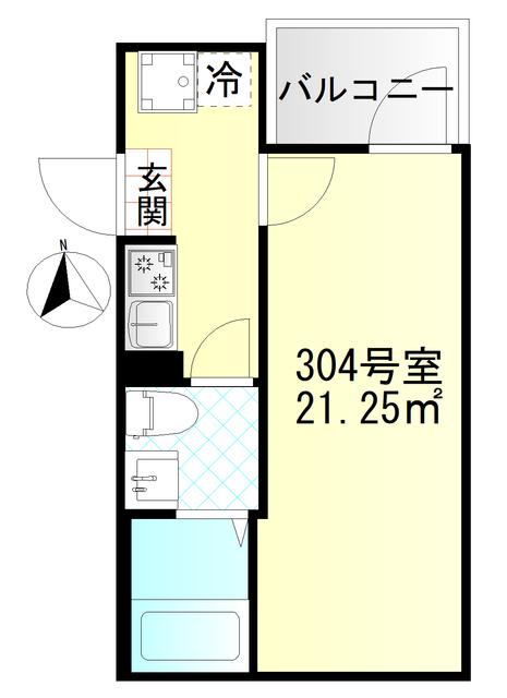 M-SQUARE(1K/3階)の間取り写真