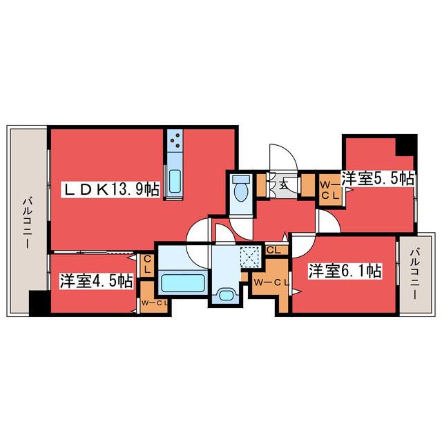 レーベン福住LADEND ARKS(3LDK/12階)の間取り写真