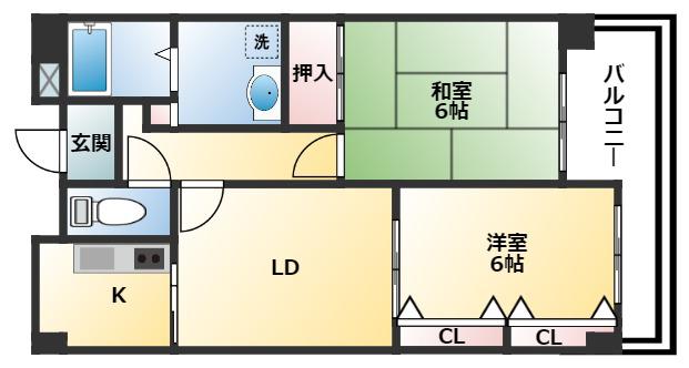 エスペランサ41(2LDK/4階)の間取り写真