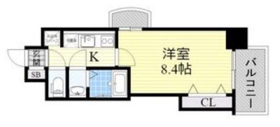 LUXE新大阪イーストI(1K/6階)の間取り写真