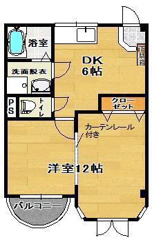 サンヒルズ桃見台(1DK/3階)の間取り写真