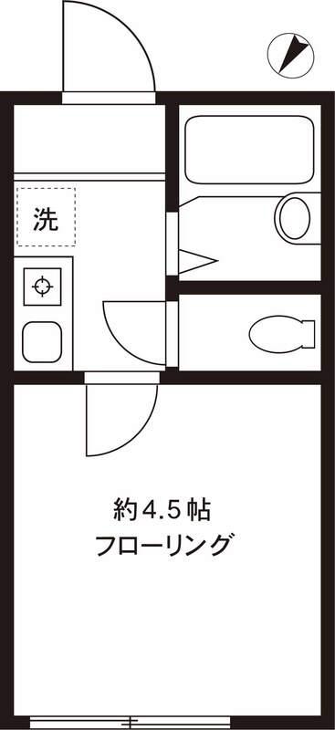 DRホームズ五反野II(1K/1階)の間取り写真