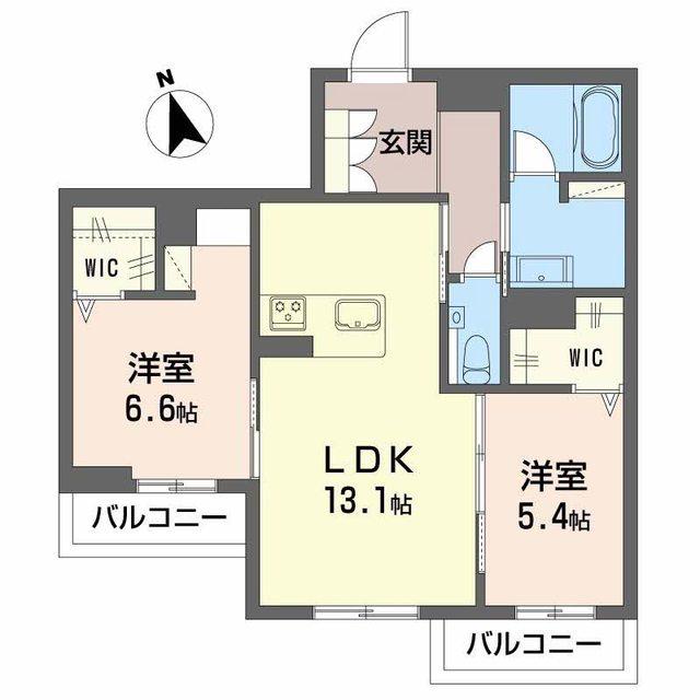 LIEN(2LDK/2階)の間取り写真