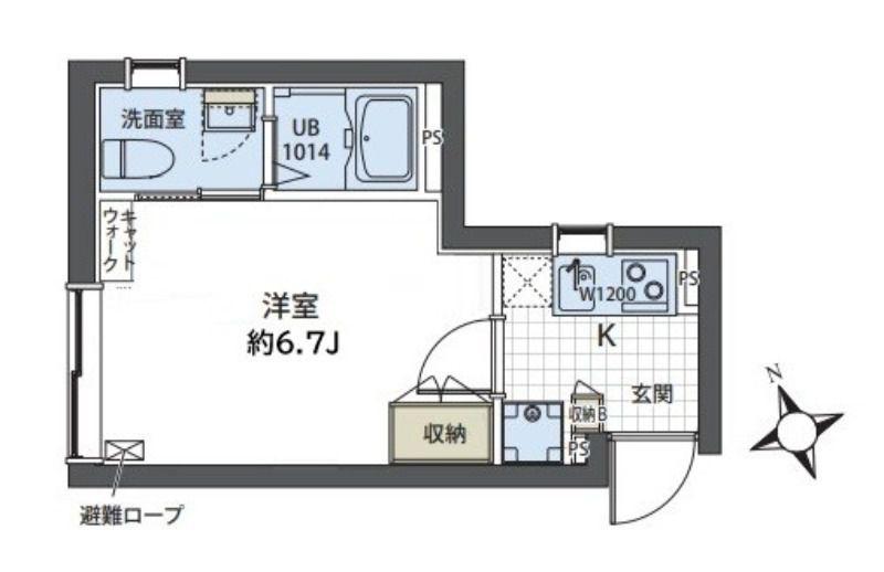 LIFEED CREAL 広尾(1K/2階)の間取り写真