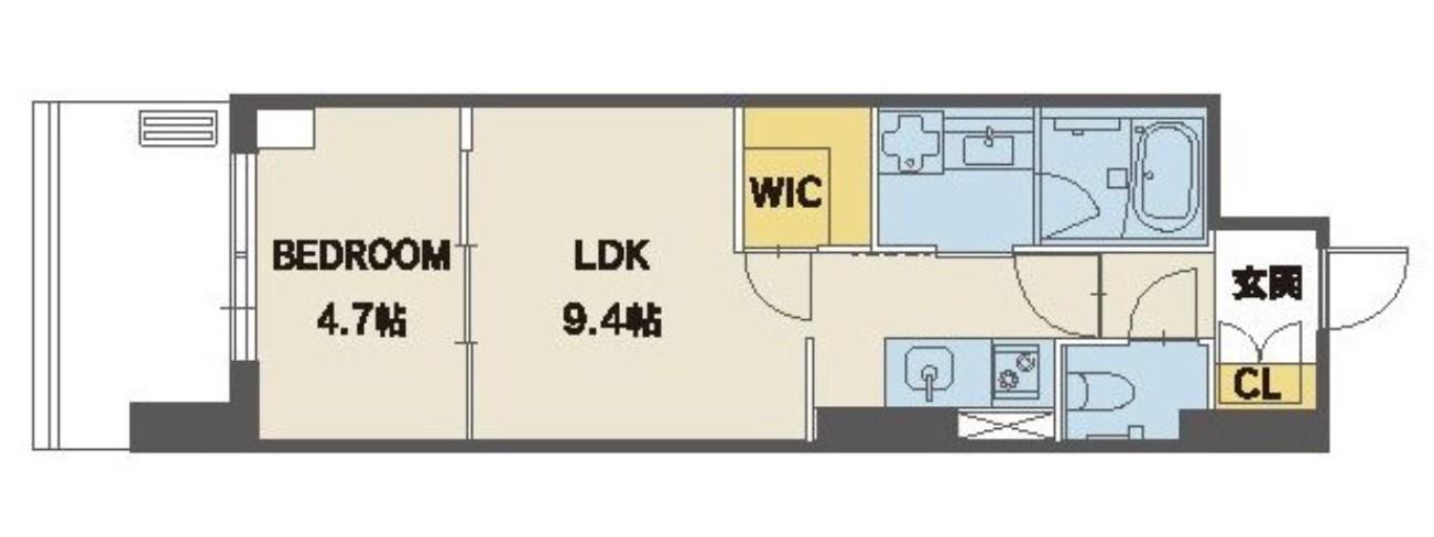 シーズンフラッツ上杉(1LDK/8階)の間取り写真