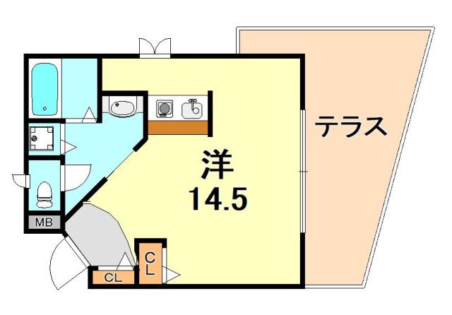 ベル パティオI(ワンルーム/1階)の間取り写真