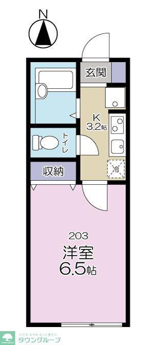 エスパーダ赤塚(1K/2階)の間取り写真