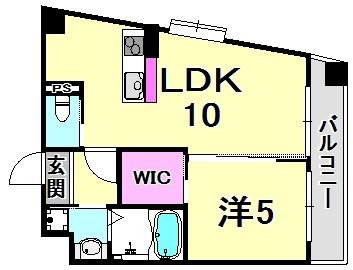 アールワイ西宮(1LDK/6階)の間取り写真