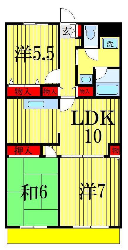 R FLELDS CHIBA(3LDK/3階)の間取り写真