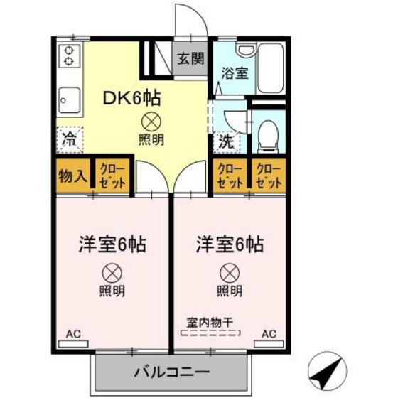 セジュール大松(2DK/1階)の間取り写真