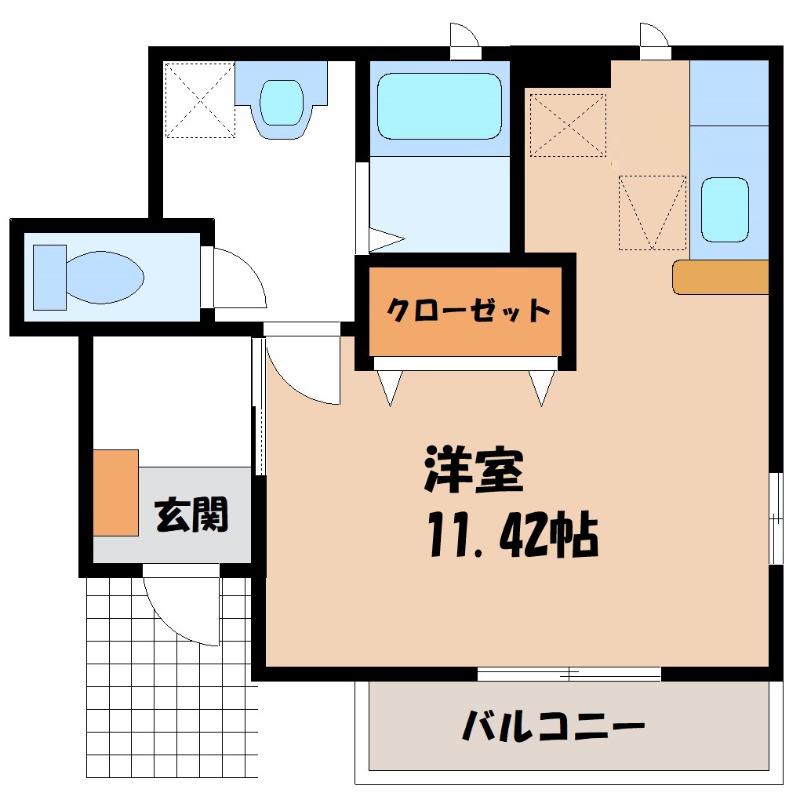 ライム ウッド(ワンルーム/1階)の間取り写真
