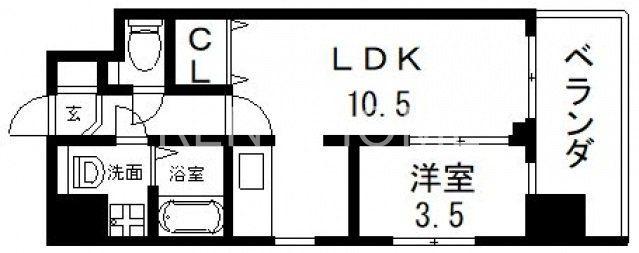 カウニス布施(1LDK/7階)の間取り写真