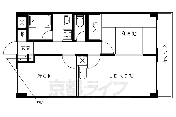 ドルチェ椥辻(2LDK/5階)の間取り写真