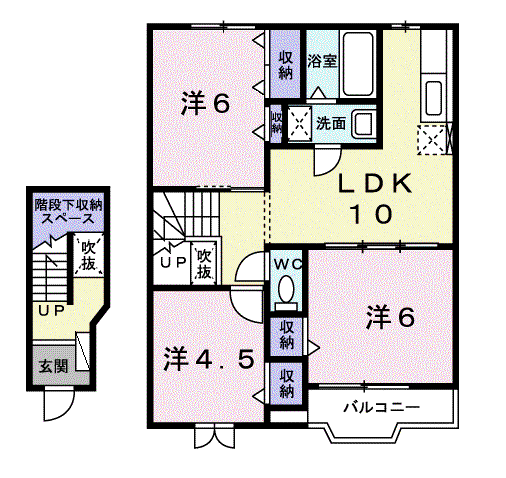 フォレストハイツB(3LDK/2階)の間取り写真
