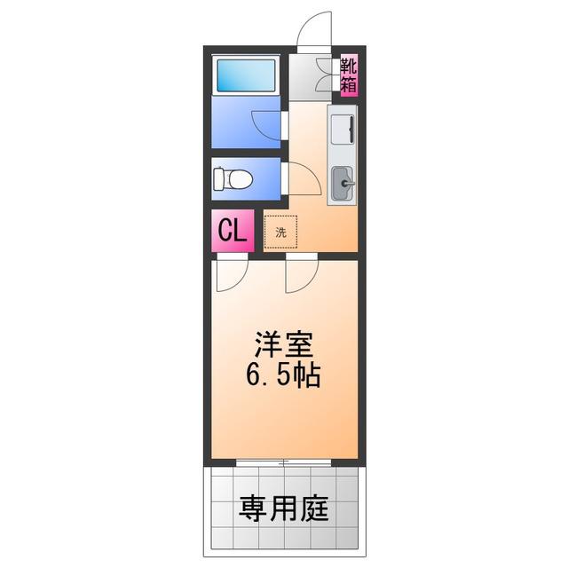 エステート羽倉崎(1K/1階)の間取り写真