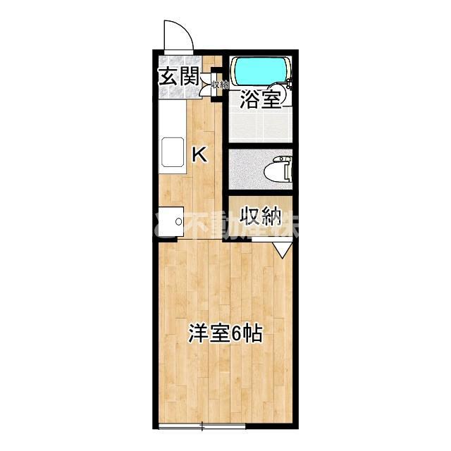 カーサ阿見(1K/1階)の間取り写真