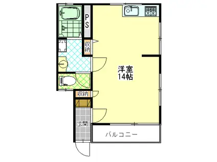 ハイツ長田パート2(ワンルーム/1階)の間取り写真