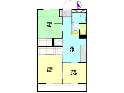 ガーデニアハイム(3DK/3階)の間取り写真
