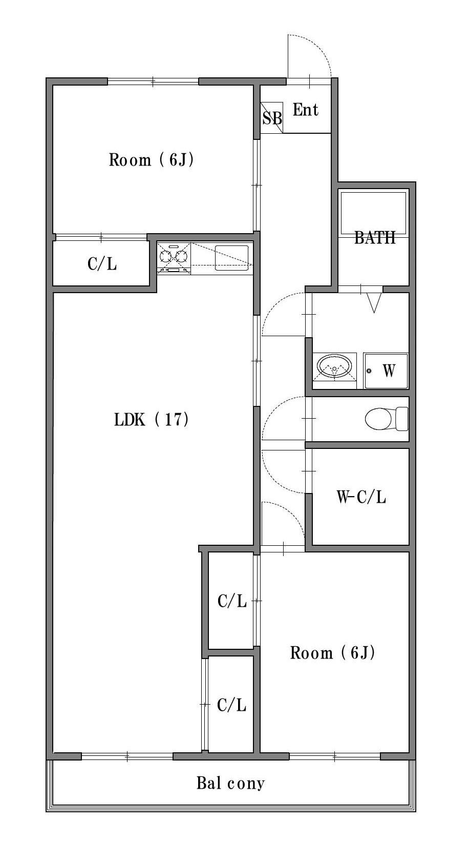 YS HOUSE(2SLDK/3階)の間取り写真