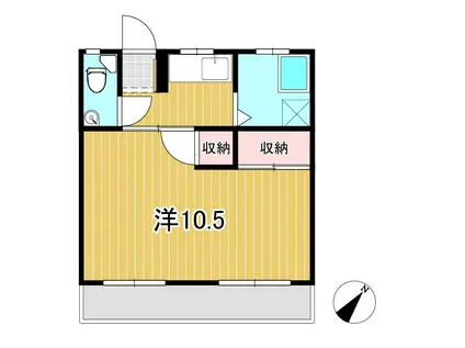 横山アパート(1K/2階)の間取り写真
