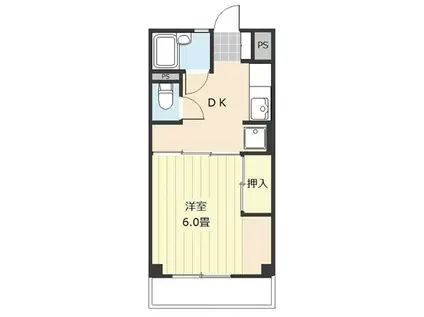 コーポBELL(1DK/6階)の間取り写真