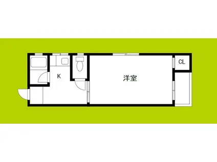 マンション第2新大宮(1K/3階)の間取り写真