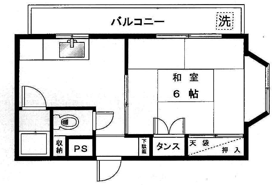ハウスET(1K/3階)の間取り写真