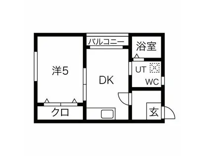 松木マンション(1DK/3階)の間取り写真