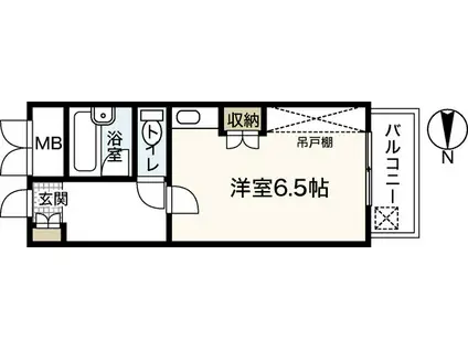 ハイソサエティ宝町(ワンルーム/2階)の間取り写真