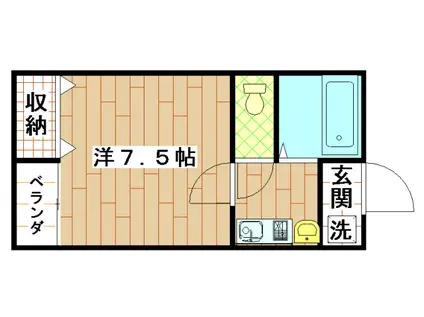 昭友壱番館(1K/1階)の間取り写真