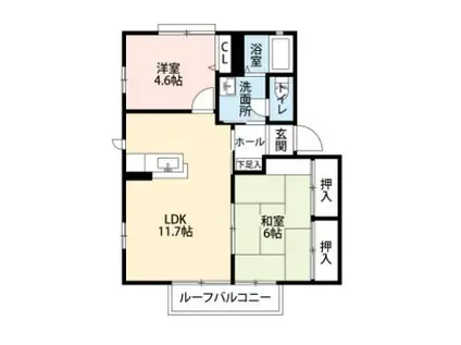 第一メグミハイツ C(2LDK/1階)の間取り写真