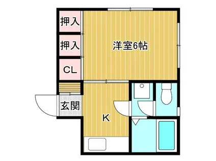タカタハイツ和合町(1K/1階)の間取り写真