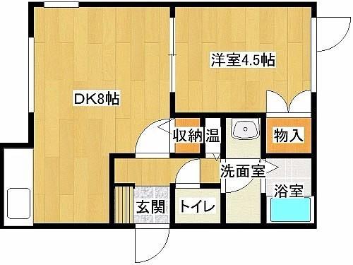 双葉の杜D棟(1LDK/2階)の間取り写真