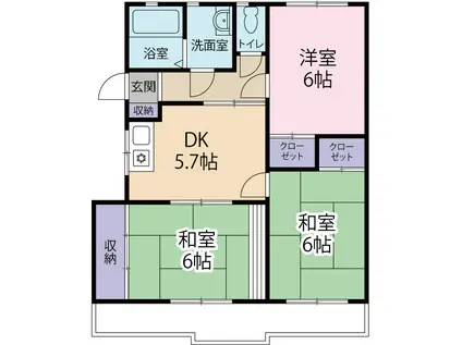 ヴェルデ淀師A(3DK/3階)の間取り写真