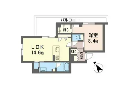 マイランド橋本(1LDK/4階)の間取り写真
