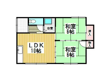 平尾アパート(2LDK/1階)の間取り写真