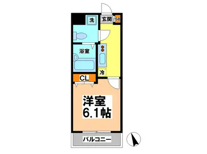サザンパーク吉祥寺(1K/2階)の間取り写真
